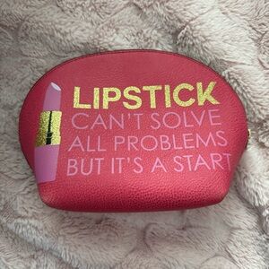 Lipstick-Themed Red Cosmetic Bag